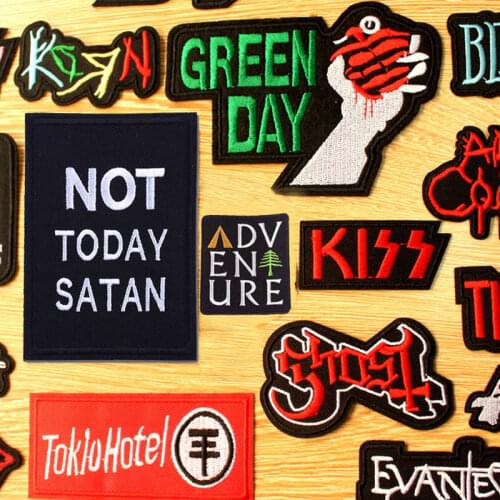 Nirvana Metal Band Patches For Clothing Hippie Rock Stripe Iron On Embroidered Patches Applique On Clothes Cloth Stripe Badge