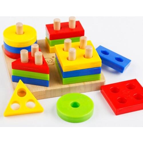Montessori Kids Toy Geometry Cube Blocks Intelligent Toy Preschool Brinquedos Juguets