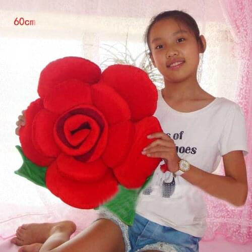 Stuffed Plush Toys 60cm Simulation Rose Flower Cushion Home Decor Adult plush Stuffed Toys Christmas and New Year gift