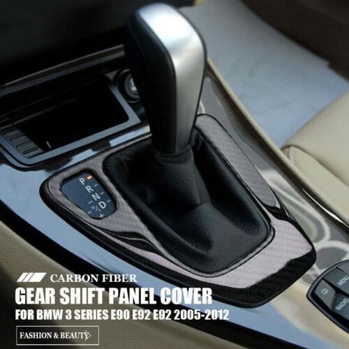 Real Carbon Fiber Gear Shift Panel Cover For BMW 3 Series E90 E92 E93 2005-2012