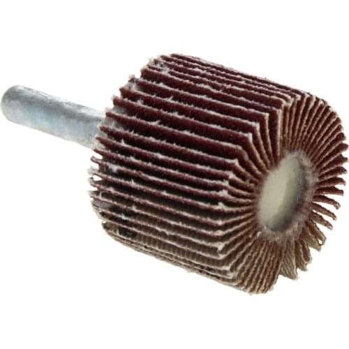 2~8pcs Cylindrical Sandpaper Flap Wheel Shank 6mm Grit 120 Alumina 16/20/25/30/35/40/50/60/80mm Louver Grinding Head With Handle