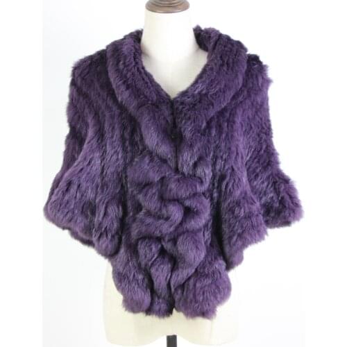 2020 new fur knitted rabbit fur outerwear batwing sleeve thermal large cape rex rabbit fur cloak