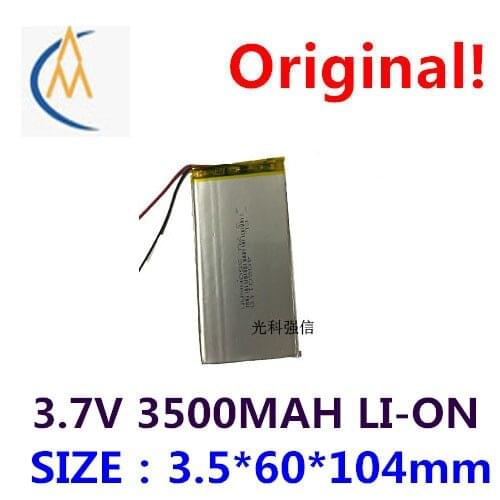 New sufficient capacity polymer li-ion battery 3.7 V 3560104 3500 mah equipment mobile power tablet