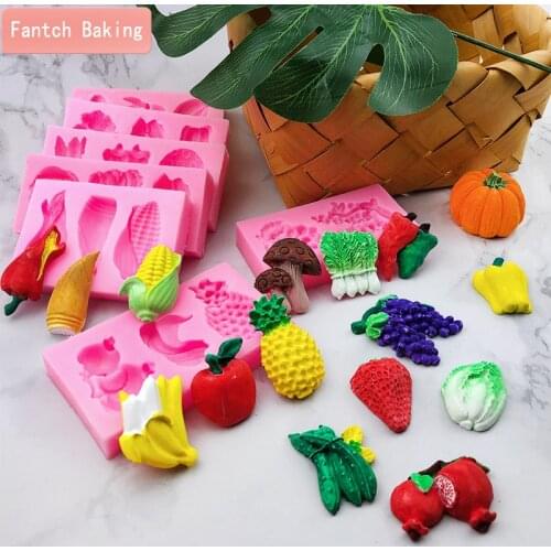 DIY Vegetables Green Fruit Food silicone mold fondant mold cake decorating tools chocolate gumpaste mold baking Form moulds