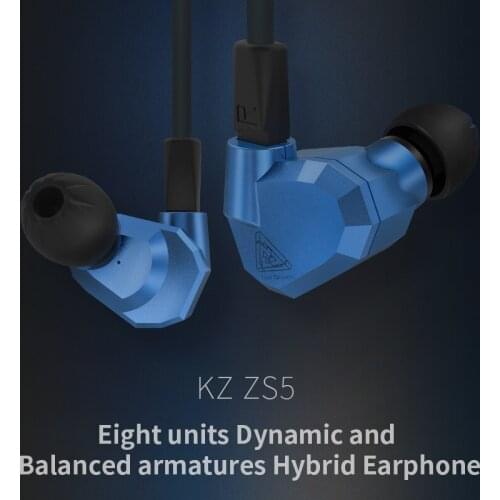 Original KZ ZS5 2DD+2BA Hybrid In Ear Earphone HIFI DJ Monito Running Sport Earphone Earplug Headset Earbud KZ ZST Free Shipping