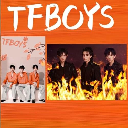 POP Group TFBOYS 7th Anniversary Photo Poster Pasteable Wall Sticker Karry Jackson Yee Roy Dormitory Decoration Painting G76