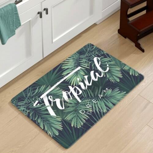 Tropical Plants Printed Floor Mats Welcome Doormat Kitchen Bathroom rugs House Carpet for Living Room Anti-Slip Tapete Rug
