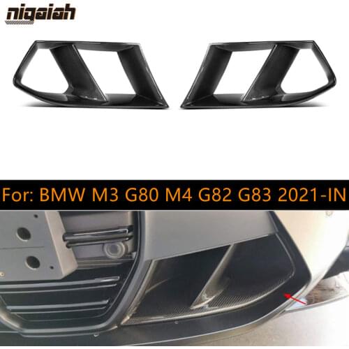 MP Style Dry Carbon Fiber Front bumper side Air vents trim For BMW 4-Door M3 G80 2021-IN air fender vent trim