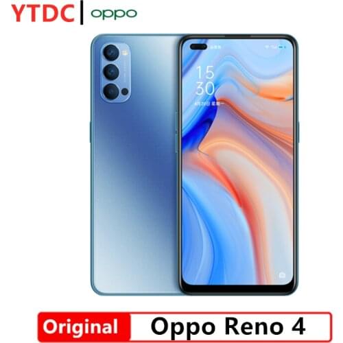 Original Official Oppo Reno 4 5G Smartphone Snapdragon 765G Octa Core 6.4inch 2400×1080P AMOLED 4000mAh 65W SupperVOOC 2.0 48MP