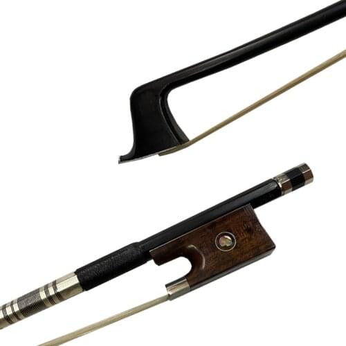 Snakewood Free shipping 8pcs of 4/4 Violin Carbon Fiber Bow Black Carbon Fiber Violin Bow Ebony nickel sivler ebony Frog 4/4