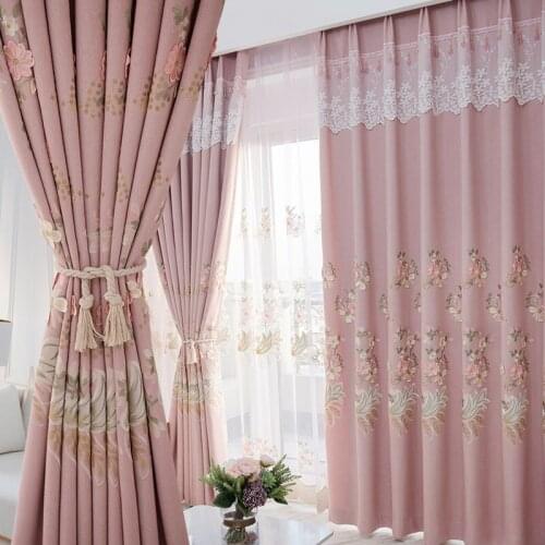 Curtains Modern Minimalist Embroidery Curtains for Living Room and For Bedroom Curtain Window Screen French Window New 2021