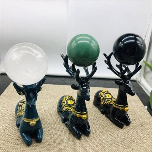 Natural crystal ball decoration stones figurines stand gifts home decor drop Shipping Christmas gift