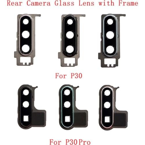 Rear Back Camera Lens Glass with Metal Frame Holder For Huawei P30 P30 Pro Replacement Repair Spare Parts