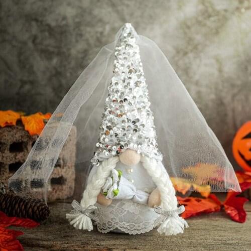 Wedding Gnome High Hat Bride And Groom Wedding Collection Figurines Anniversary Gifts Home Decor Items Holiday DIY Decorations