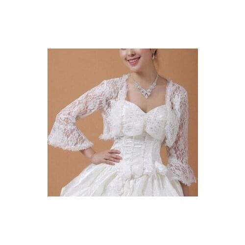 Lace trumpet sleeve wedding bridal jackets wraps