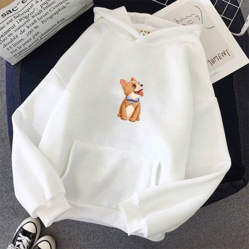 Kawaii Hoodies Women Hoody Female Itself Sudaderas Mujer Winter Women Hoodies Full Sleeve Hoodie Cute Dog Print Sweatshirt
