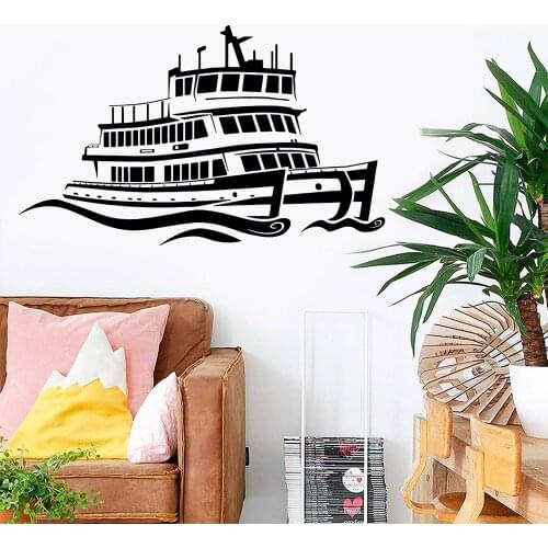 Funny ship steamship Vinyl Self Adhesive Wallpaper Decor Living Room Bedroom Removable Art Decor Wallpaper