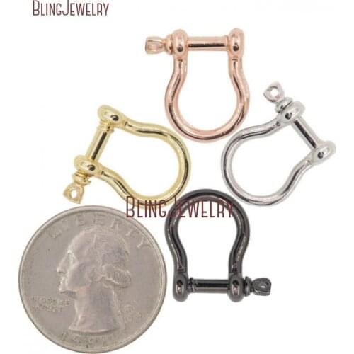 Stainless Steel Carabiner Lock Clasp Horseshoe Shackles Screw Lock Clasp Links Findings FC30052