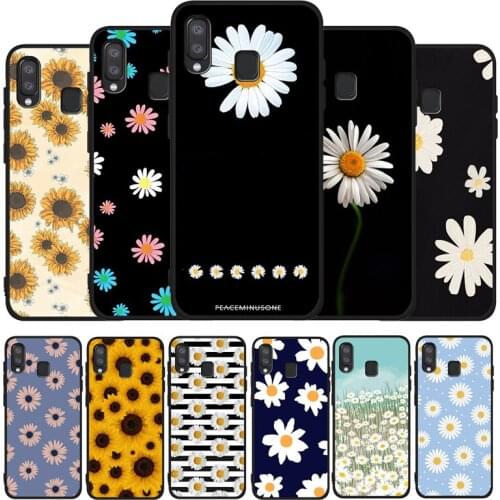 Yellow flower Small daisy sunflowe Black Phone Case For Samsung Galaxy A71 A51 A41 A31 A20E A10 A20 A40 A50 A70 M30S M20 A7 A8
