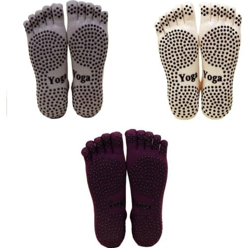 3 Pair/Lot Winter Mens Yoga Socks Anti-slip Five Toe Cotton Socks Breathable Deodorant for Ballet Pilates Dance Gym Fitness