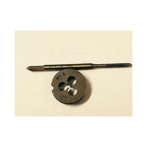 1pc HSS Machine M1.4 X 0.3mm Plug Tap and 1pc M1.4 X 0.3mm Die Threading Tool