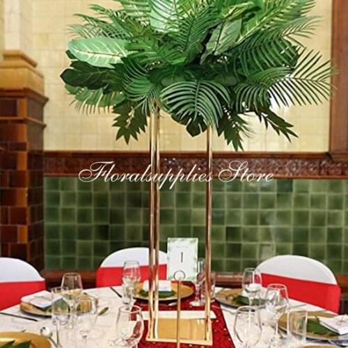 10 pcs Decorative Wedding Columns Pillars Gold Metal Flower Stands Bouquet Decorations ring for wedding table centerpiece