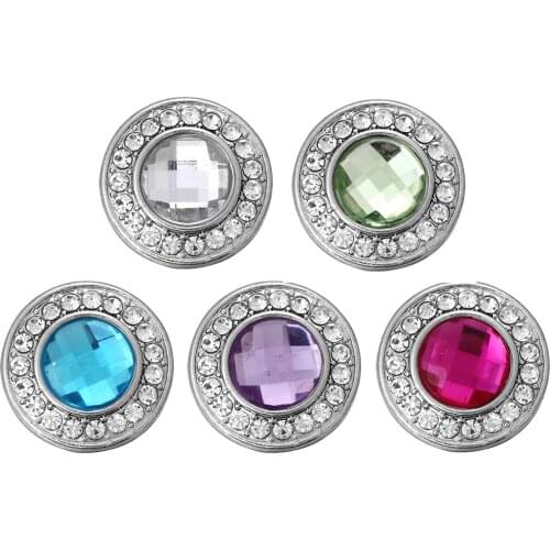 10pcs/lot New Mixed Rhinestone Round 18mm Snap Buttons Charming Ginger Snap Fit DIY 18mm Snap Bracelets&Bangles