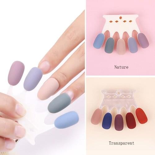 10Pcs False Nail Display Palette 50 Tips Acrylic Artificial Practice Chart Buckle Ring Clear/Natural/Black Full Cover Fake Nail