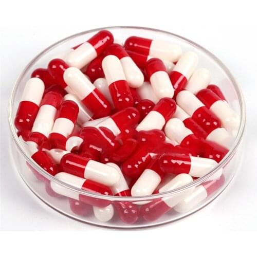1000PCS 00# 0# 1# Red White Colored Empty Capsules Hard Gelatin Empty Capsule Shell Capsules Hollow Gelatin Medicine Capsules