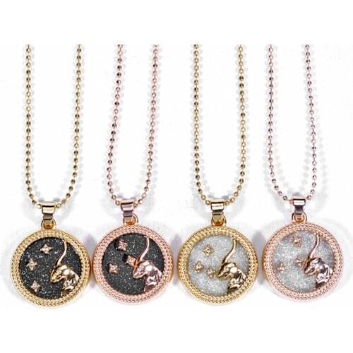 12 Constellations Series Pendant Necklaces Girlfriend Boyfriend Gift Alloy Gold Color Rose Gold Chain Jewelry Couple Gifts