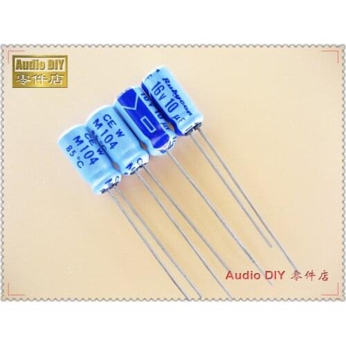 20PCS/100PCS old models sky blue TWSS series 10uF 16V 16V10UF electrolytic capacitor
