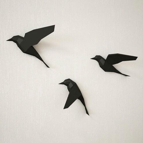 3D Paper Model Wall Home Bar Decoration Puzzles DIY Handmade Educational Toys Paper Crafts White Dove Geometric Animal Bird
