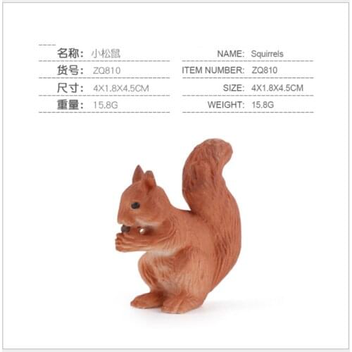 4.5cm Forest Animal Squirrels Model Figrues Intelligence Toys Decoration Gifts