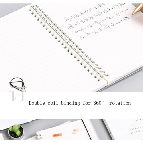 4 pcs simple cute style transparent PP cover silver double coil notebook school office notebook