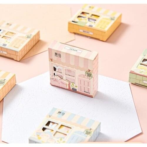 45pcs Mini Boxed Stickers Diary Album DIY Scrapbook Stationery Scrapbook For Mobile Phone Luggage Refrigerator Stickers