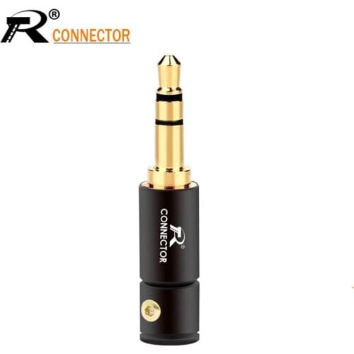 1pc Jack 3.5mm Audio Plug 3 Pole Gold-plated Earphone Connector with Aluminum tube&Screw locks welding free packing