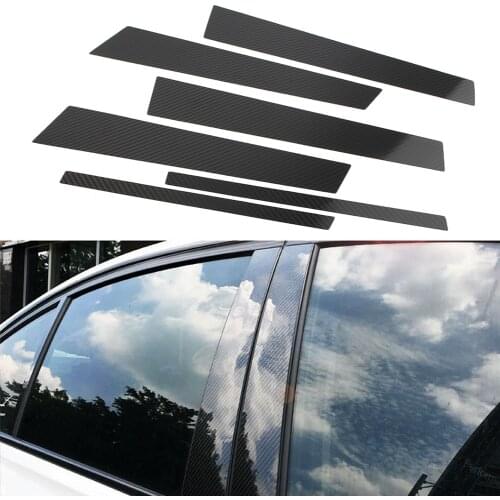 Car Window B-Pillars Moulding Protective Trim Cover For BMW 1 Series F20 2012 2013 2014 2015 2016 Carbon Fiber Auto Accessories