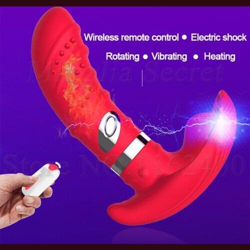 Wireless Control Electric Shock Rotation Heating Female Masturbator Underwear Strapon Dildo G Spot Vibrator Sex Toys For Women