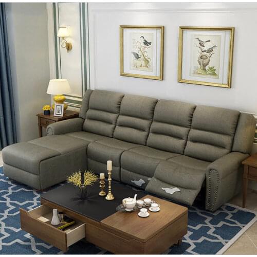 Living Room Sofa set Home Furniture modern recliner hemp fabric sectional sofa American country muebles de sala moveis para casa