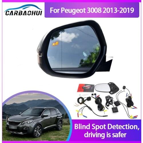 For Peugeot 3008 2013-2019 BSA BSM BSD Blind Spot Monitoring System 24GHZ Millimeter Waves Radar Sensor Mirror LED Light Warning