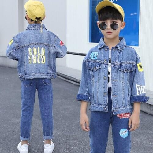 IENENS Kids Baby Boys Girls Denim Clothing Sets Jacket + Jeans Child Outfits Suits Children Clothes Wears