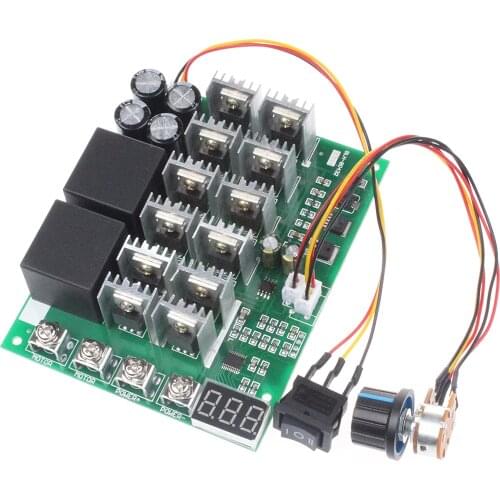 PWM Motor Speed Controller 60A DC 10V-55V Digital Display 100A Max Brush DC Motor Controller Third gear Forward Reverse Stop