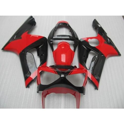 Aftermarket bodywork fairing kit for Kawasaki Ninja ZX6R 03 04 red black injection mold fairings set ZX6R 2003 2004 OT03