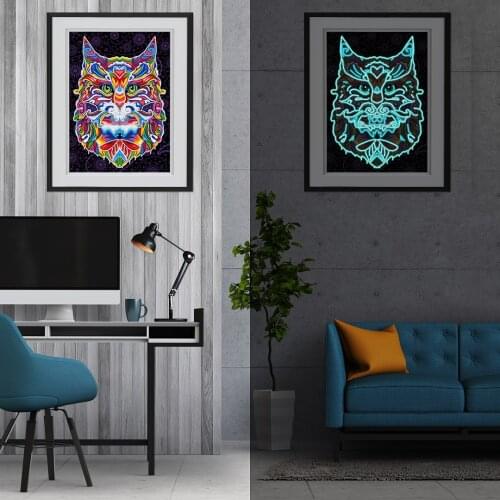 New style diamond painting that glows in the dark rhinestone mosaic embroidery Home Decor cute cat diamond painting
