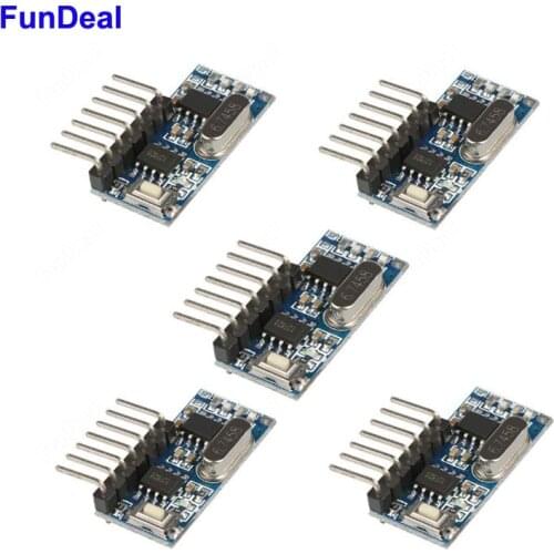 5pcs 433MHz RF Receiver Learning 1527 Code Decoder Module 433 MHz Wireless 4 Channel Output For Remote Control 2262 Encoding Diy