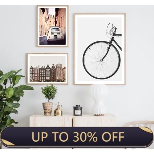 Roma Modern Amsterdam Photo Art Print Bicycle Canvas Painting Art Poster Picture Wall Living Room Nordic Home Decor