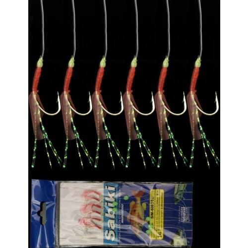 5 Packs/lot String Fishhook Sabiki Fishing Hook Bionic Fish Skin Lure with Luminous Beads Fishing Swivel