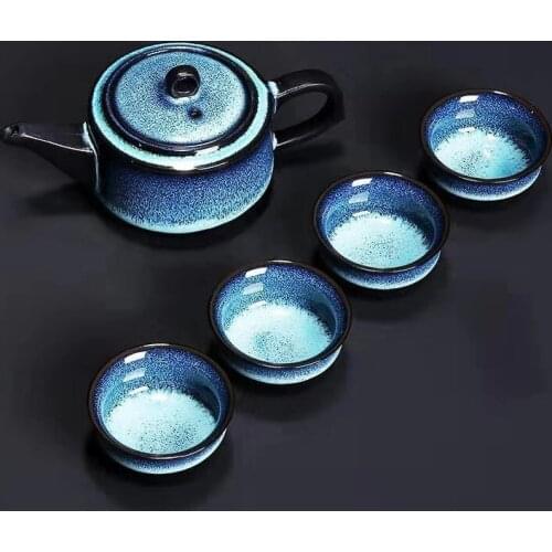 Discoloration Ceramic Teapot Chinese Designer Teaware Travel kung Fu Teacup Mixed Colors Porcelain Luxury Fashion Cool Tea Sets