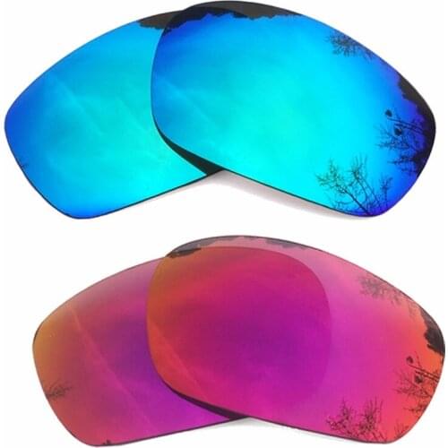 Ice Blue Mirrored & Midnight Sun Mirrored Polarized Replacement Lenses for Jawbone Frame 100% UVA & UVB