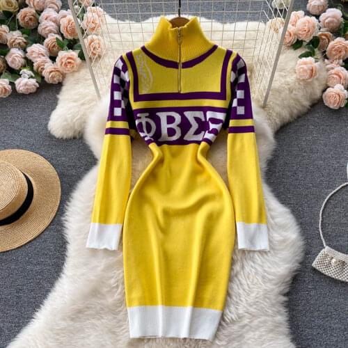Women Fall Winter Warm Letter Embroidery Sweater Dress Long Knitted Dresses Slim Oversize Lady Dresses Bodycon Robe Vestidos New